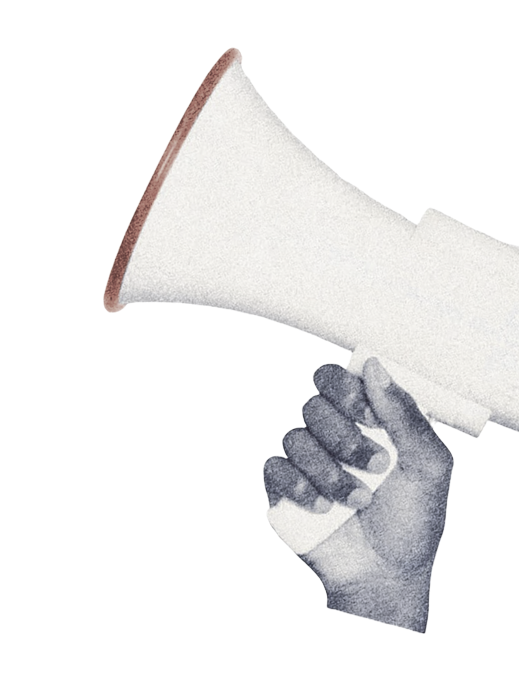 hand holding speaker